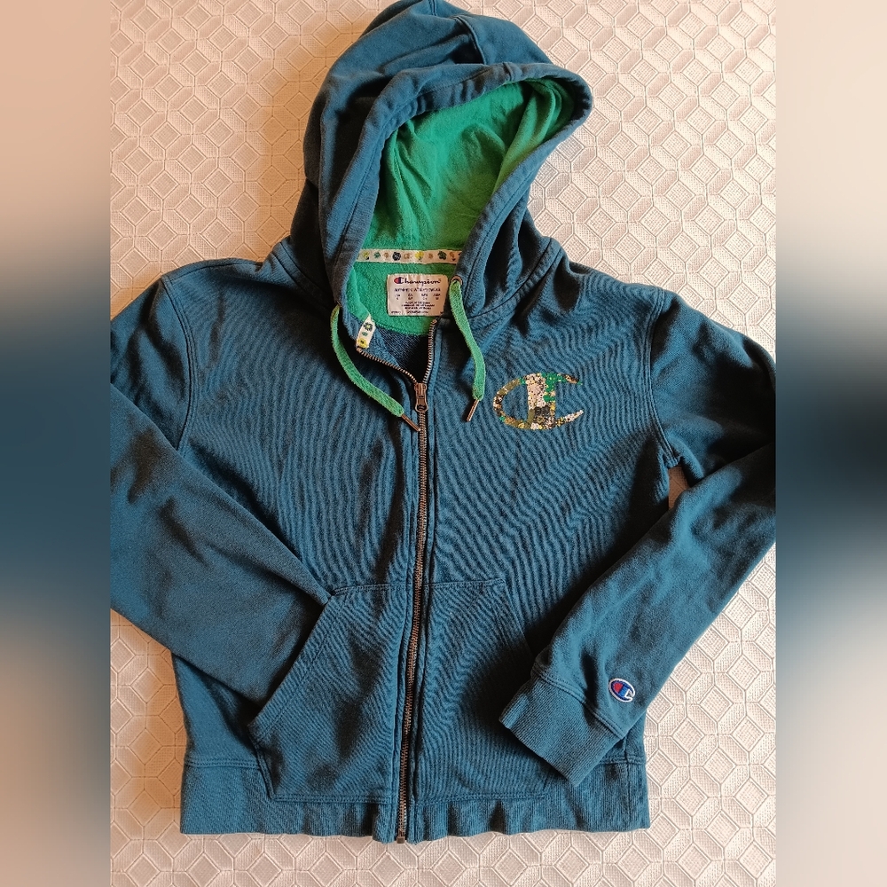 Champion Blue Athletic Sweater with Embroidered Logo